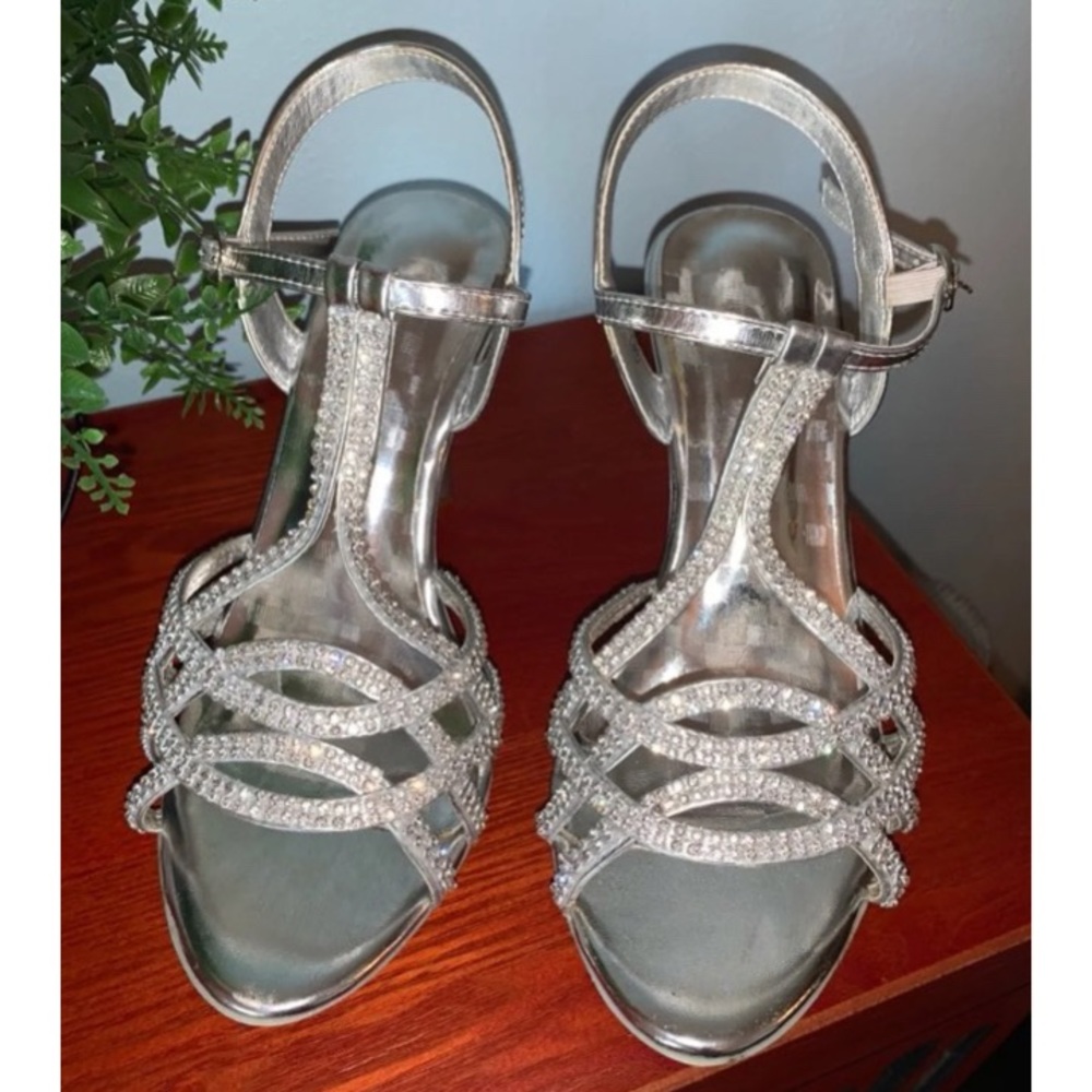 Silver Rhinestone Heels